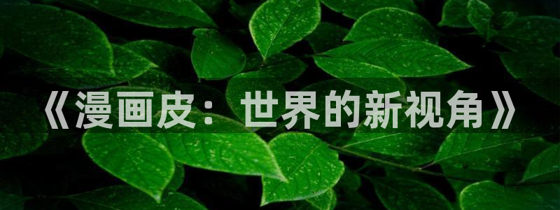 歪歪漫画sss韩漫：《漫画皮：世界的新视角》